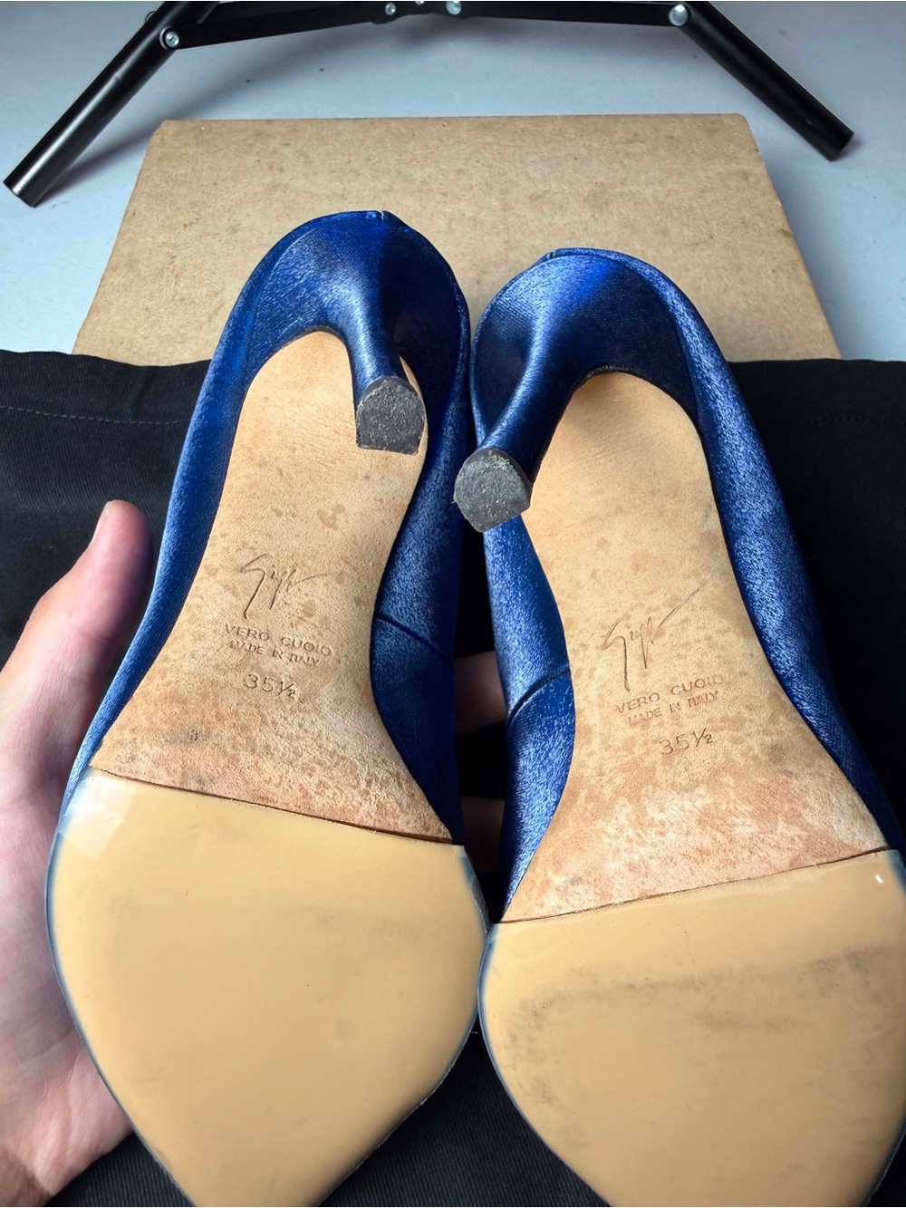 $695 Giuseppe Zanotti Design Woman Pump Stilletto Royal Blue Sz 35.5 / US 5.5 - Picture 7 of 14
